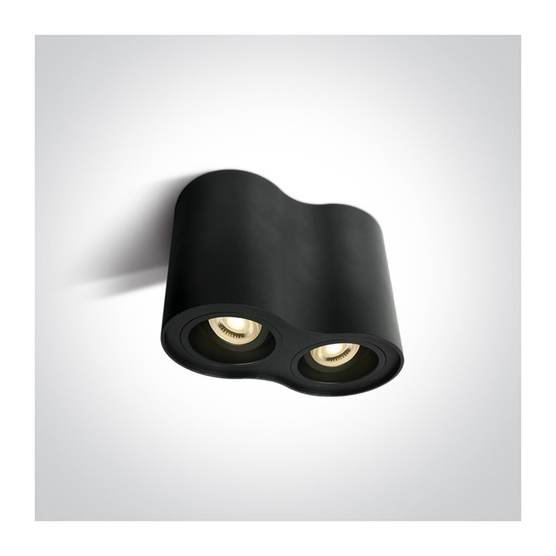 12205Y/B czarna oprawa sufitowa z oprawką GU10 MR16 2x10W