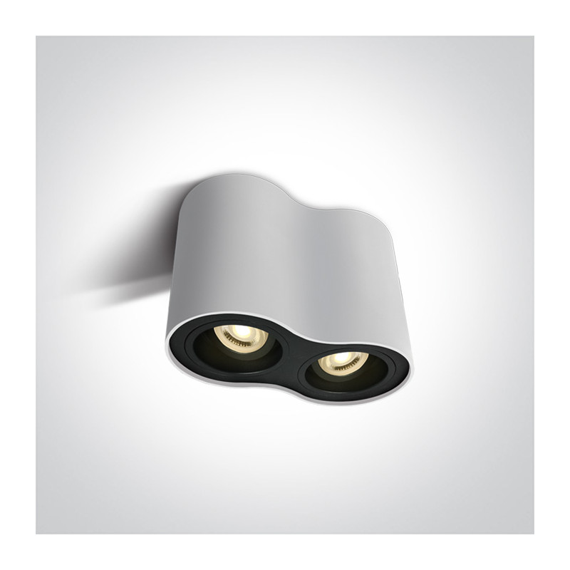 12205Y/W biała oprawa sufitowa z oprawką GU10 MR16 2x10W