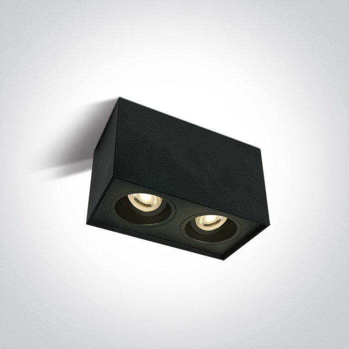 12205YA/B czarna oprawa sufitowa z oprawką GU10 MR16 2x10W
