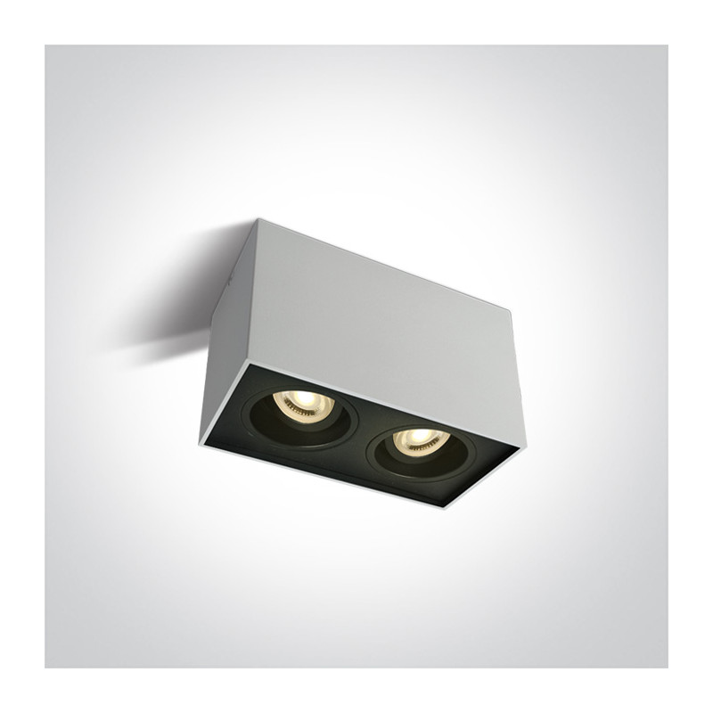 12205YA/W biała oprawa sufitowa z oprawką GU10 MR16 2x10W