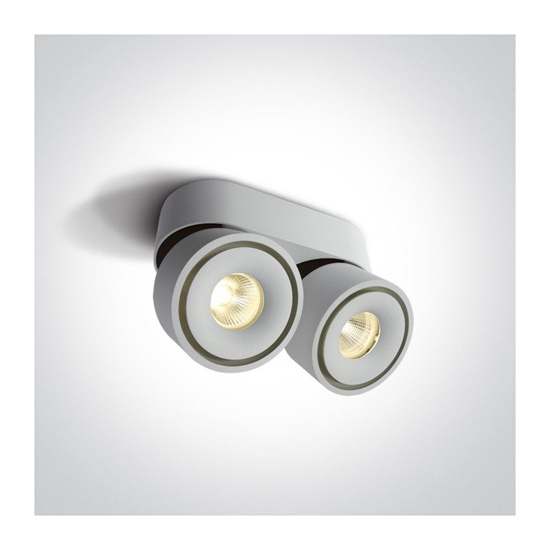 12208LA/W/W biała regulowana oprawa sufitowa COB LED 3000K 2x8W nieściemnialny zasilacz LED w zestawie
