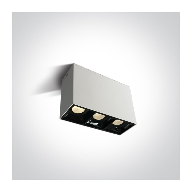 12307B/W/W biała oprawa sufitowa COB LED 3000K 3x7W nieściemnialny zasilacz LED w komplecie