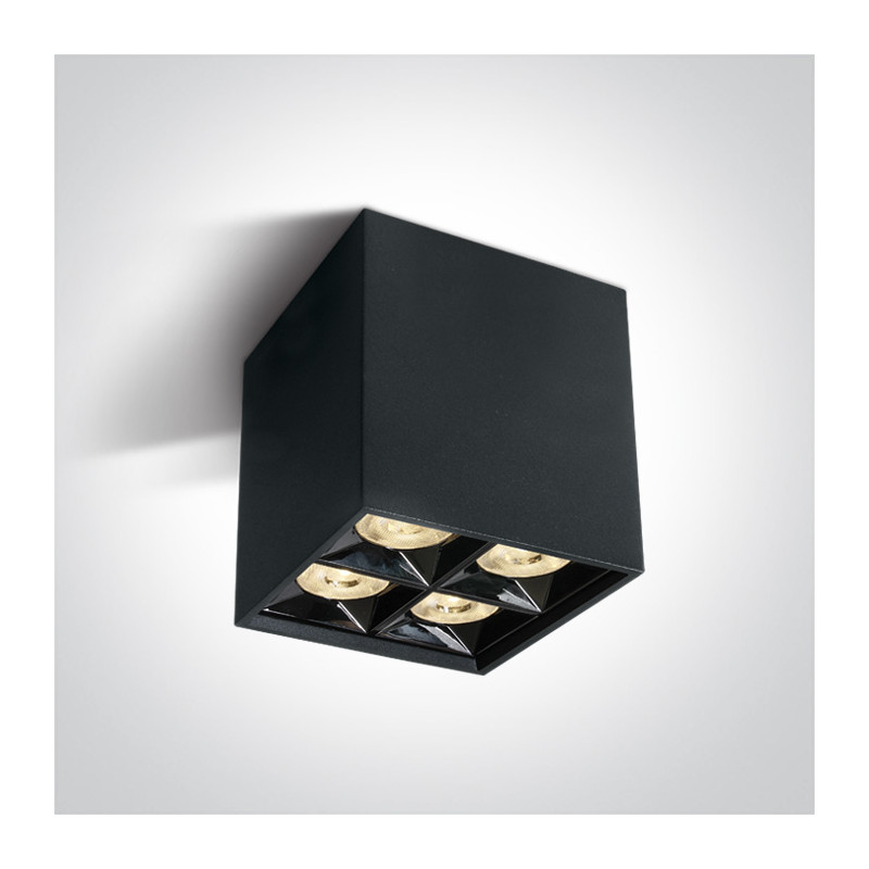 12406B/B/W czarna oprawa sufitowa z odbłyśniekiem ciemny chrom COB LED 3000K 15W nieściemnialny zasilacz LED w zestawie