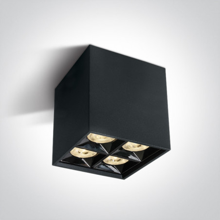 12406B/B/W czarna oprawa sufitowa z odbłyśniekiem ciemny chrom COB LED 3000K 15W nieściemnialny zasilacz LED w zestawie