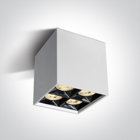 12406B/W/W biała oprawa sufitowa z odbłyśnikiem ciemny chrom COB LED 3000K 15W nieściemnialny zasilacz LED w zestawie