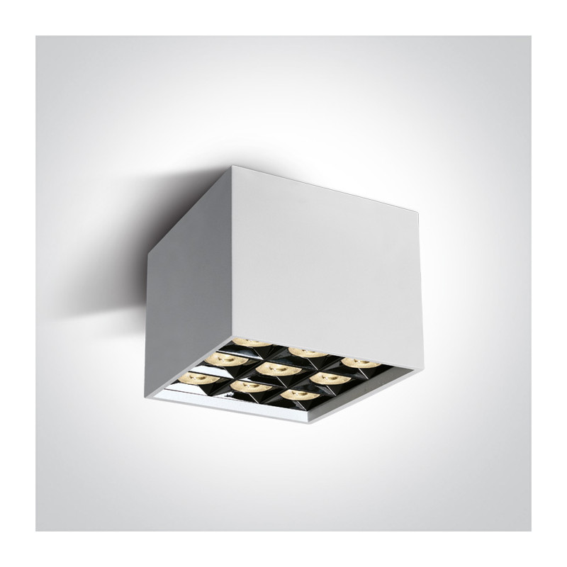 12906B/W/W biała oprawa sufitowa z odbłyśnikiem ciemny chrom COB LED 3000K 30W nieściemnialny zasilacz LED w zestawie