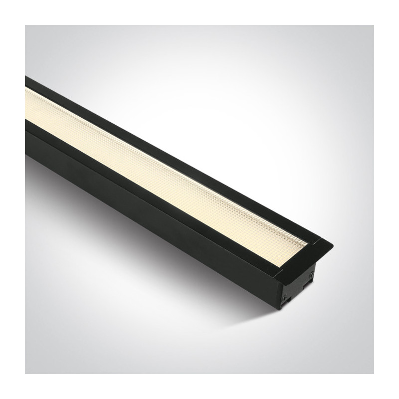 38145AR/B/W czarna wpuszczana oprawa sufitowa UGR19 LED 40W 230V 3000K w komplecie klipsy mocujące, złącza, zaślepki oraz zasila