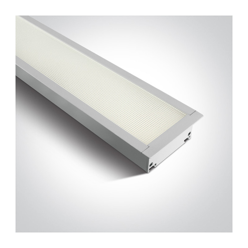 38150AR/W/C biała oprawa wpuszczana UGR19 4000K 40W + 4 klipsy mocujące, 4 złącza & 2 zaślepki możliwość podłączenia szeregowego