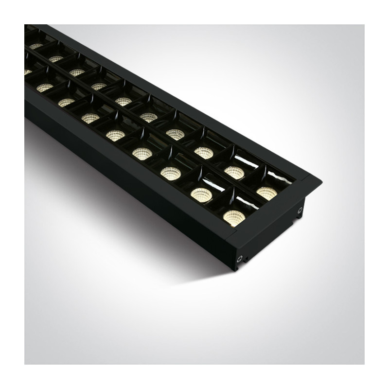 38150BR/B/W czarna oprawa wpuszczana UGR17 3000K 40W + 4 klipsy mocujące, 4 złącza & 2 zaślepki w komplecie możliwość podłączeni