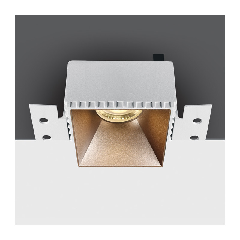 50105RM biały wpust z wymiennym odbłyśnikiem (zamówić osobno) i oprawką GU10 MR16 dark light puszka montażowa