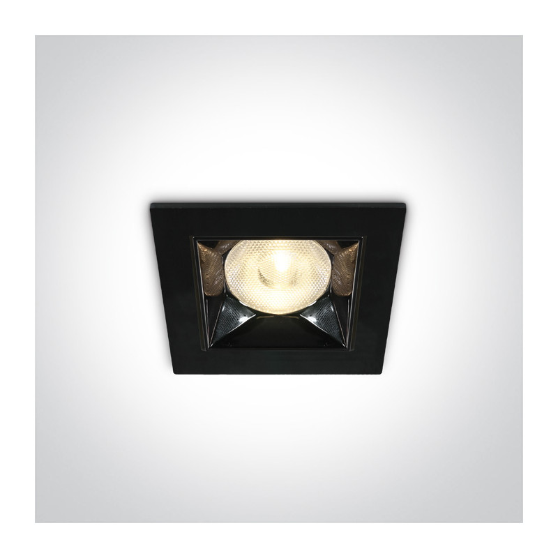 50106B/B/W czarny wpust z odbłyśnikiem ciemny chrom COB LED 3000K 6W nieściemnialny zasilacz LED w zestawie