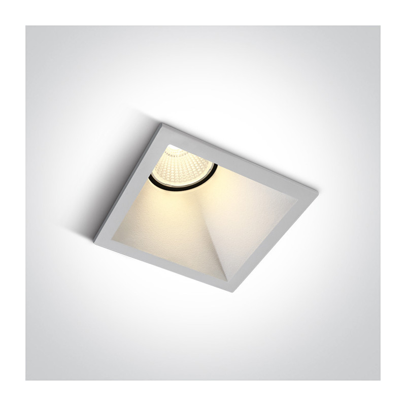 50108A/W/W biały wpust COB LED 3000K 8W nieściemnialny zasilacz LED w komplecie