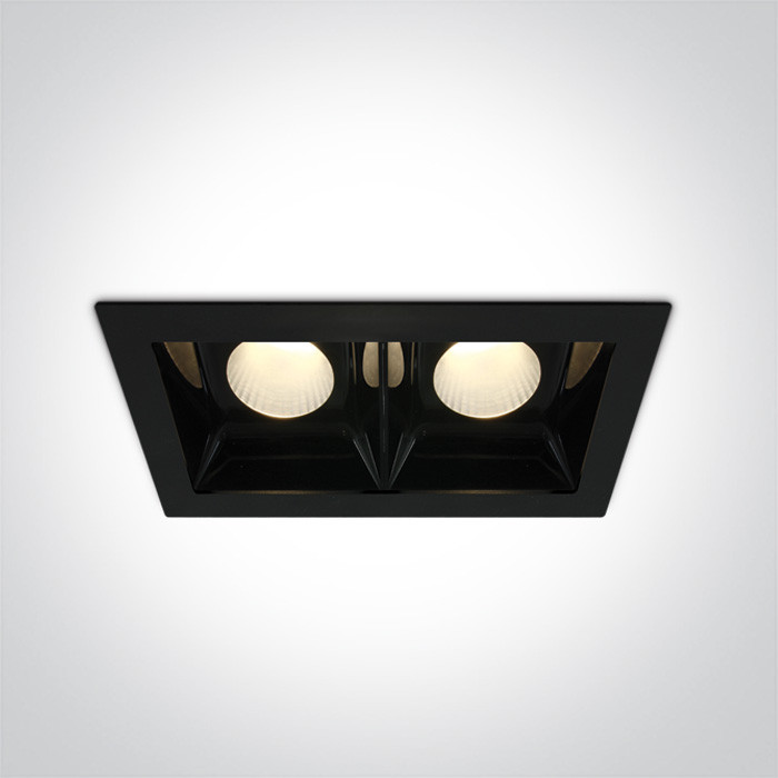 50220B/B/W czarny downlight LED 3000K 2x20W nieściemnialny zasilacz LED 500mA w zestawie