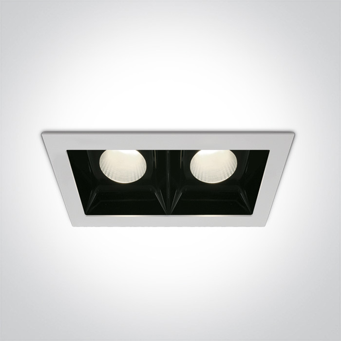 50220B/W/C biały downlight LED 4000K 2x20W nieściemnialny zasilacz LED 500mA w zestawie