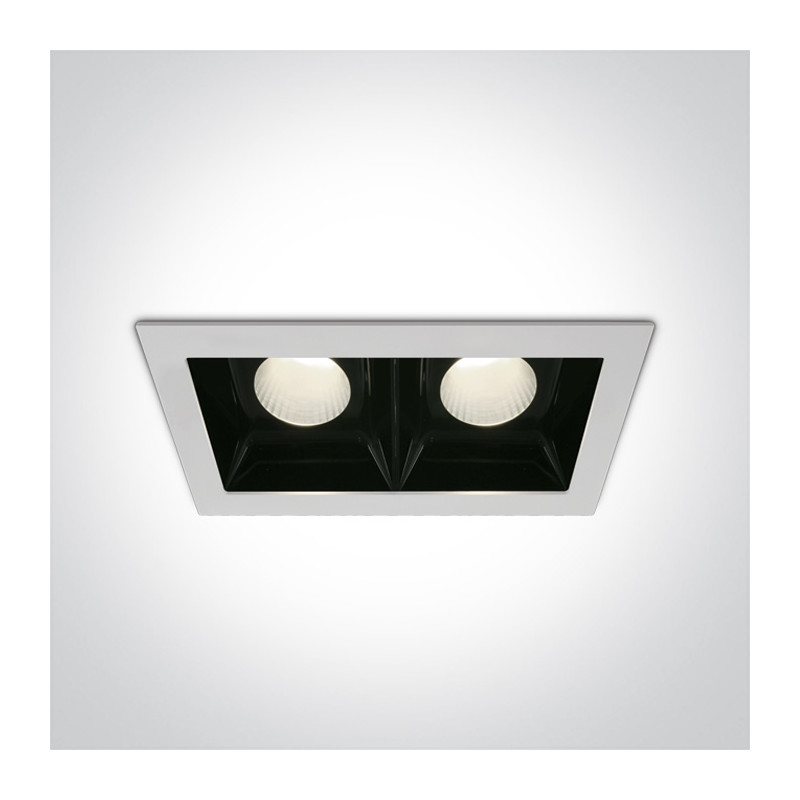 50220B/W/C biały downlight LED 4000K 2x20W nieściemnialny zasilacz LED 500mA w zestawie