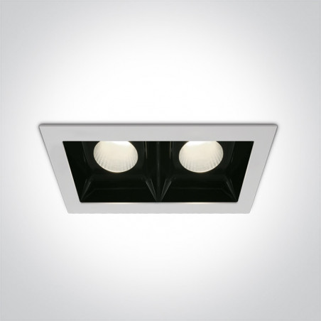 50220B/W/C biały downlight LED 4000K 2x20W nieściemnialny zasilacz LED 500mA w zestawie