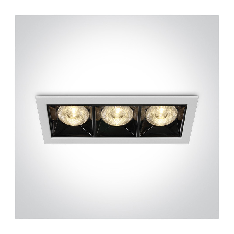 50306B/W/W biały wpust z odbłyśnikiem ciemny chrom COB LED 3000K 12W nieściemnialny zasilacz LED w zestawie