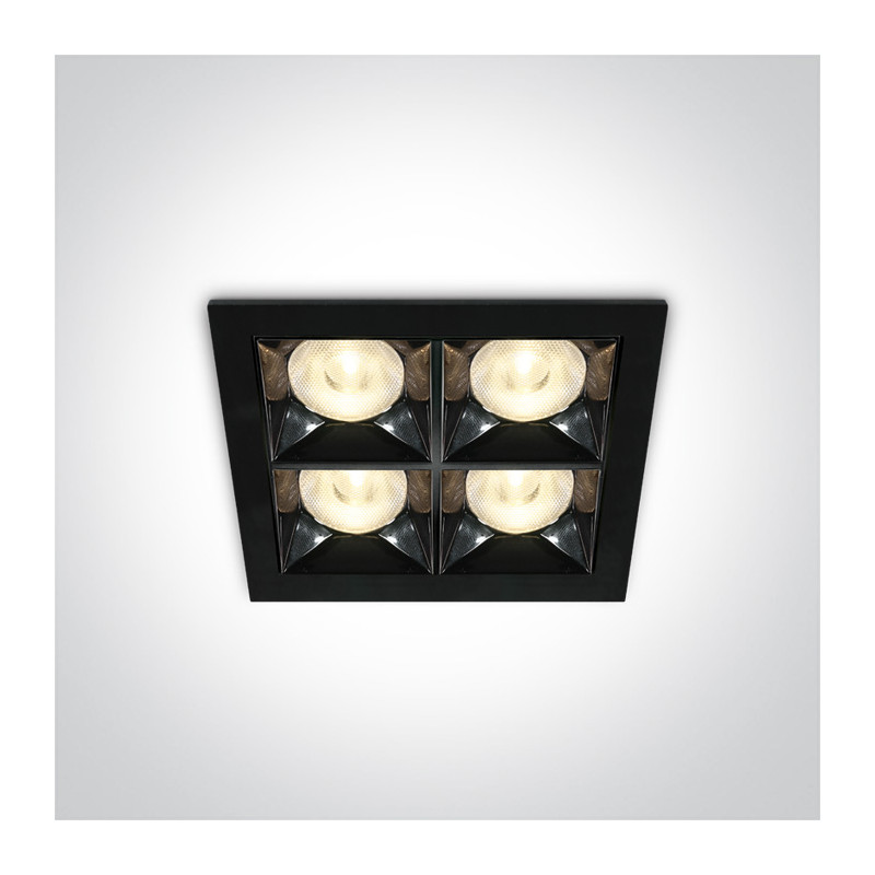 50406B/B/W czarny wpust z odbłyśnikiem ciemny chrom COB LED 3000K 16W nieściemnialny zasilacz LED w komplecie