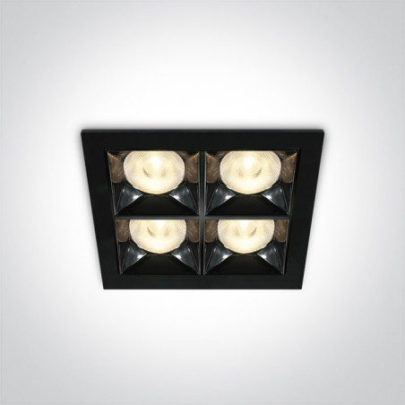 50406B/B/W czarny wpust z odbłyśnikiem ciemny chrom COB LED 3000K 16W nieściemnialny zasilacz LED w komplecie