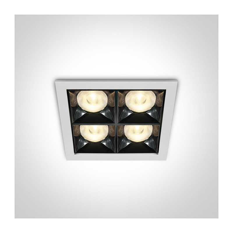 50406B/W/W biały wpust z odbłyśnikiem ciemny chrom COB LED 3000K 16W nieściemnialny zasilacz LED w komplecie