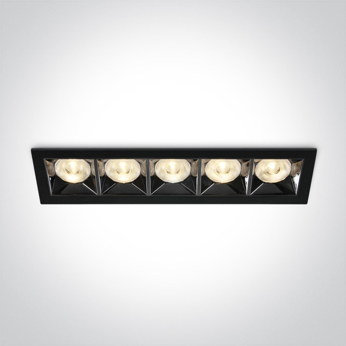 50506B/B/W czarny wpust z odbłyśnikiem ciemny chrom COB LED 3000K 20W nieściemnialny zasilacz LED w zestawie