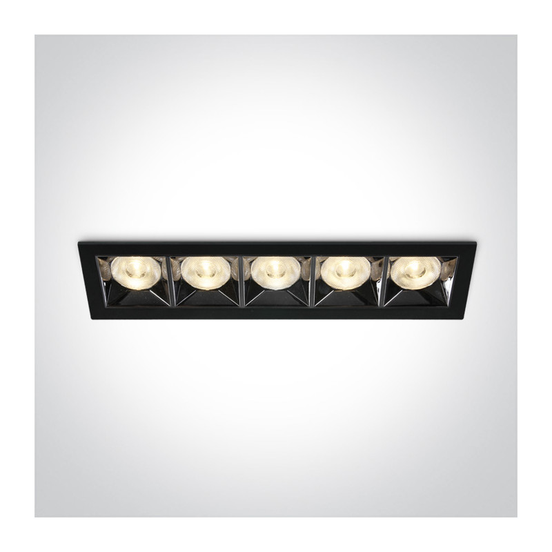 50506B/B/W czarny wpust z odbłyśnikiem ciemny chrom COB LED 3000K 20W nieściemnialny zasilacz LED w zestawie