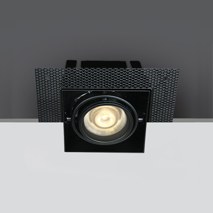 51010TR/B czarny wpust z oprawką GU10 MR16 puszka montażowa