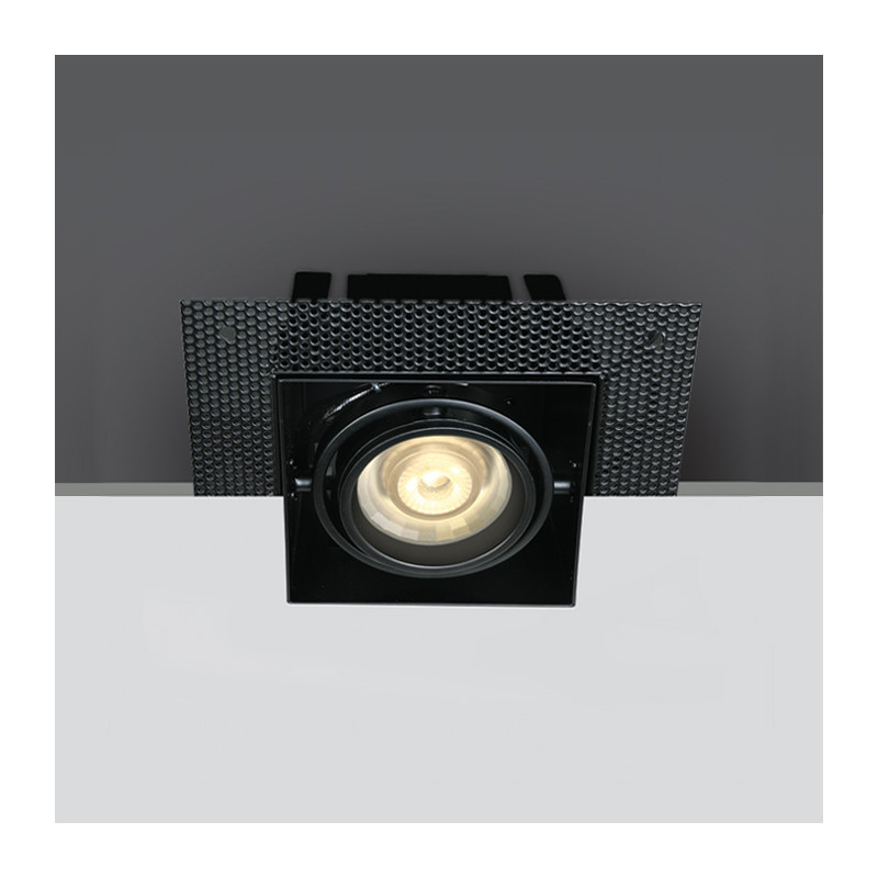 51010TR/B czarny wpust z oprawką GU10 MR16 puszka montażowa