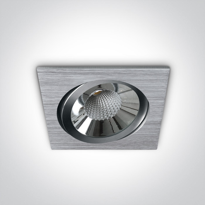 51110A/AL/W aluminiowy wpust COB LED 3000K nieściemnialny zasilacz LED w komplecie