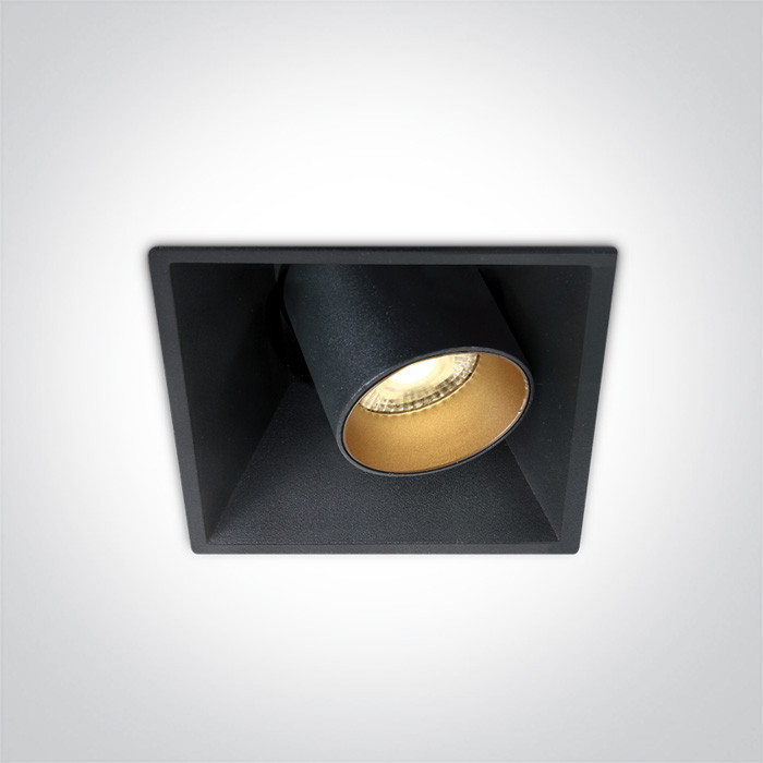 51111C/B/W czarny wpust COB LED 3000K 11W + czarny & mosiężny odbłyśnik w komplecie zasilacz 250mA w zestawie