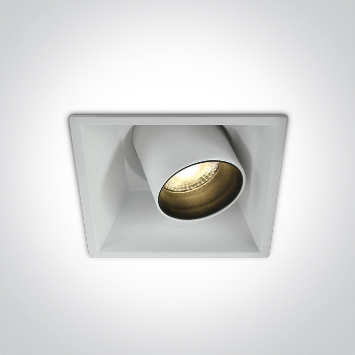 51111C/W/W biały wpust COB LED 3000K 11W + czarny & mosiężny odbłyśnik w komplecie zasilacz 250mA w zestawie