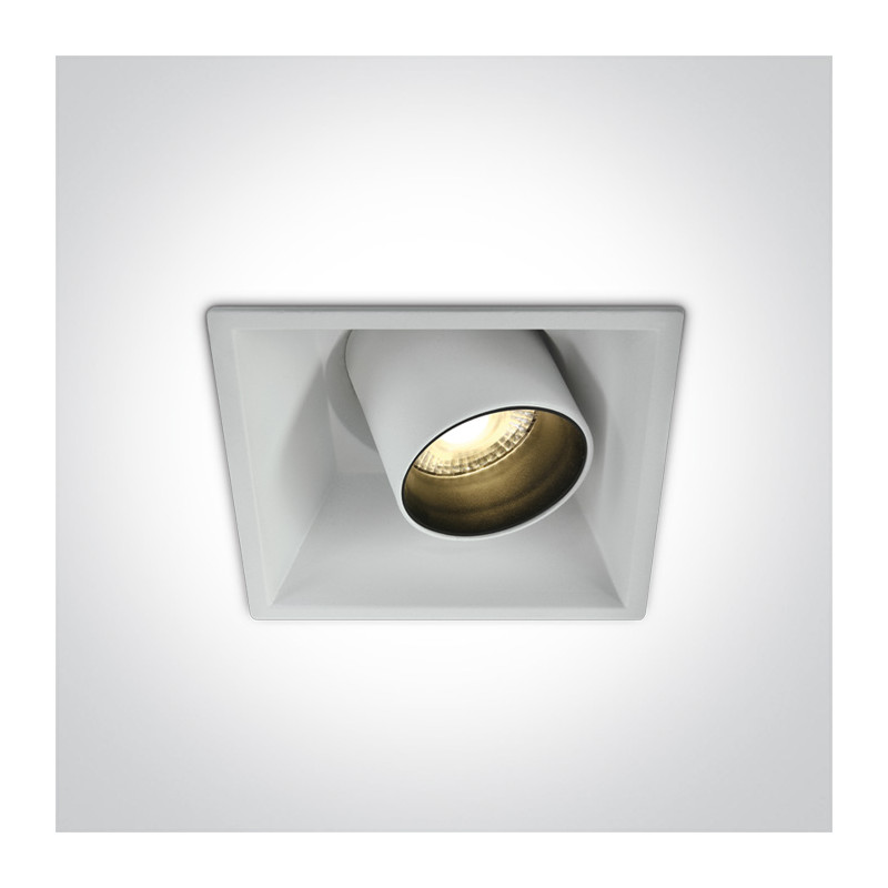 51111C/W/W biały wpust COB LED 3000K 11W + czarny & mosiężny odbłyśnik w komplecie zasilacz 250mA w zestawie