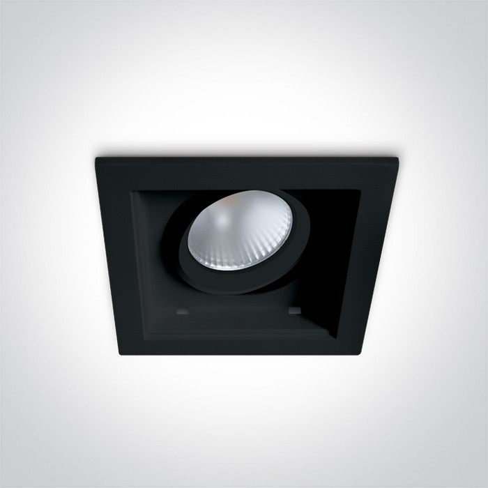 51112H/B/W czarny wpust z wymiennymi pierścieniami (zamówić osobno) COB LED 3000K 12W zasilacz 300mA w zestawie