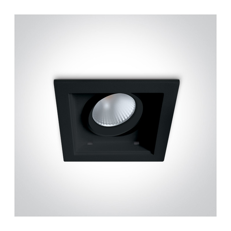 51112H/B/W czarny wpust z wymiennymi pierścieniami (zamówić osobno) COB LED 3000K 12W zasilacz 300mA w zestawie