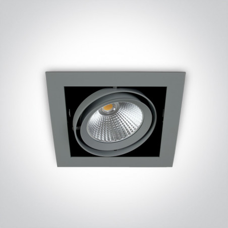 51120/G/W szary wpuszczany downlight COB LED 3000K 20W nieściemnialny zasilacz LED w zestawie