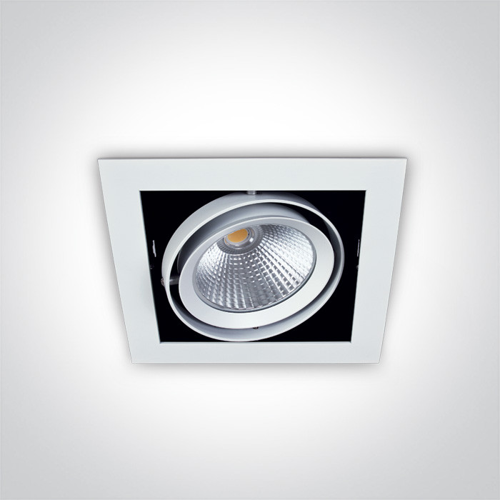 51120/W/W biały wpuszczany downlight COB LED 3000K 20W nieściemnialny zasilacz LED w zestawie