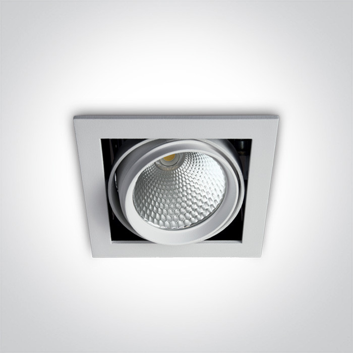 51120B/W/W biały wpuszczany downlight COB LED 3000K 20W nieściemnialny zasilacz LED w zestawie