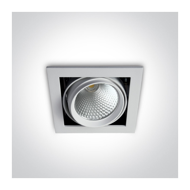 51120B/W/W biały wpuszczany downlight COB LED 3000K 20W nieściemnialny zasilacz LED w zestawie
