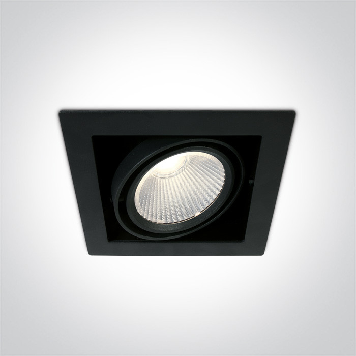 51130/B/C czarny wpuszczany downlight COB LED 4000K 30W nieściemnialny zasilacz LED w komplecie