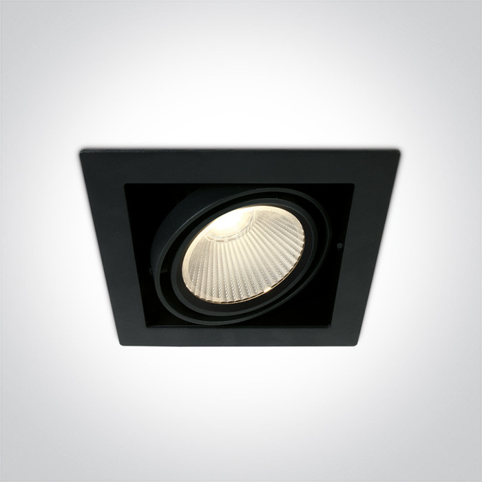 51130/B/W czarny wpuszczany downlight COB LED 3000K 30W nieściemnialny zasilacz LED w komplecie