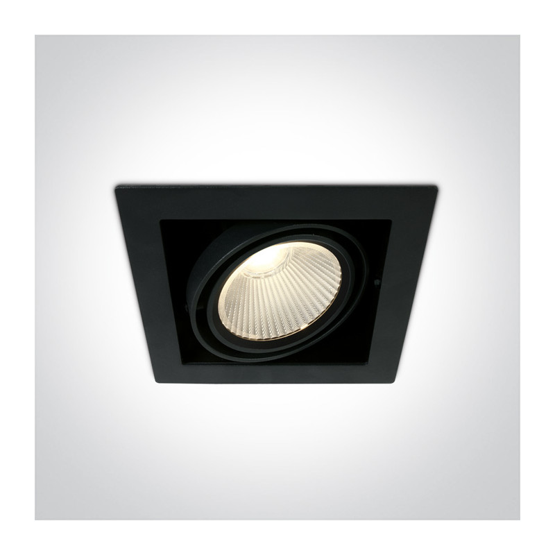 51130/B/W czarny wpuszczany downlight COB LED 3000K 30W nieściemnialny zasilacz LED w komplecie