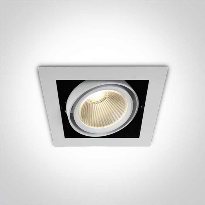 51130/W/W biały regulowany downlight COB LED 30W 230V 3000K nieściemnialny zasilacz LED w zestawie
