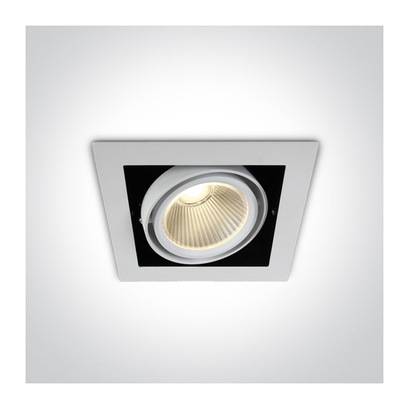 51130/W/W biały regulowany downlight COB LED 30W 230V 3000K nieściemnialny zasilacz LED w zestawie