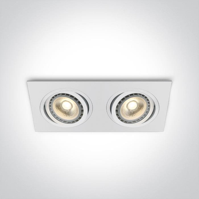 51210AB/W biała wpuszczana oprawa typu downlight z oprawką G53 2xR111
