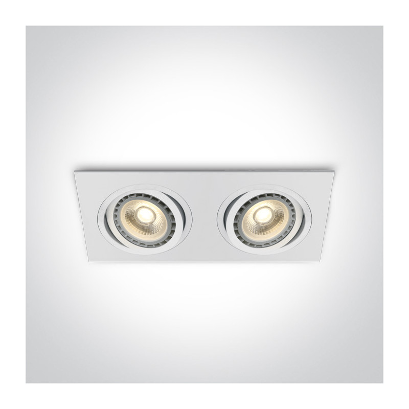 51210AB/W biała wpuszczana oprawa typu downlight z oprawką G53 2xR111