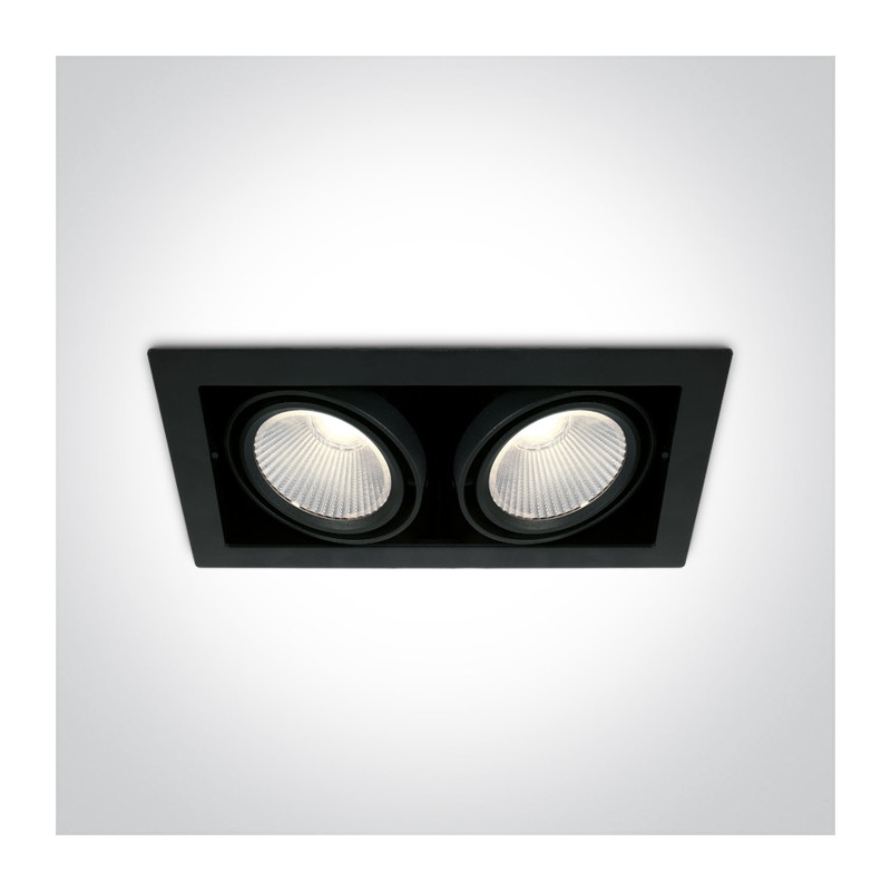 51230/B/C czarny wpuszczany downlight COB LED 4000K 2x30W nieściemnialny zasilacz LED w komplecie