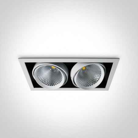 51240B/W/W biała wpuszczana oprawa typu downlight COB LED 3000K 2x40W nieściemnialny zasilacz LED w zestawie