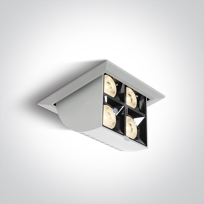 51406B/W/W biały wpuszczany downlight z odbłyśnikiem ciemny chrom COB LED 3000K 16W nieściemnialny zasilacz LED w zestawie