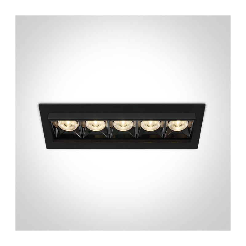 51506B/B/W czarny wpuszczany downlight z odbłyśnikiem ciemny chrom COB LED 3000K 20W nieściemnialny zasilacz LED w komplecie