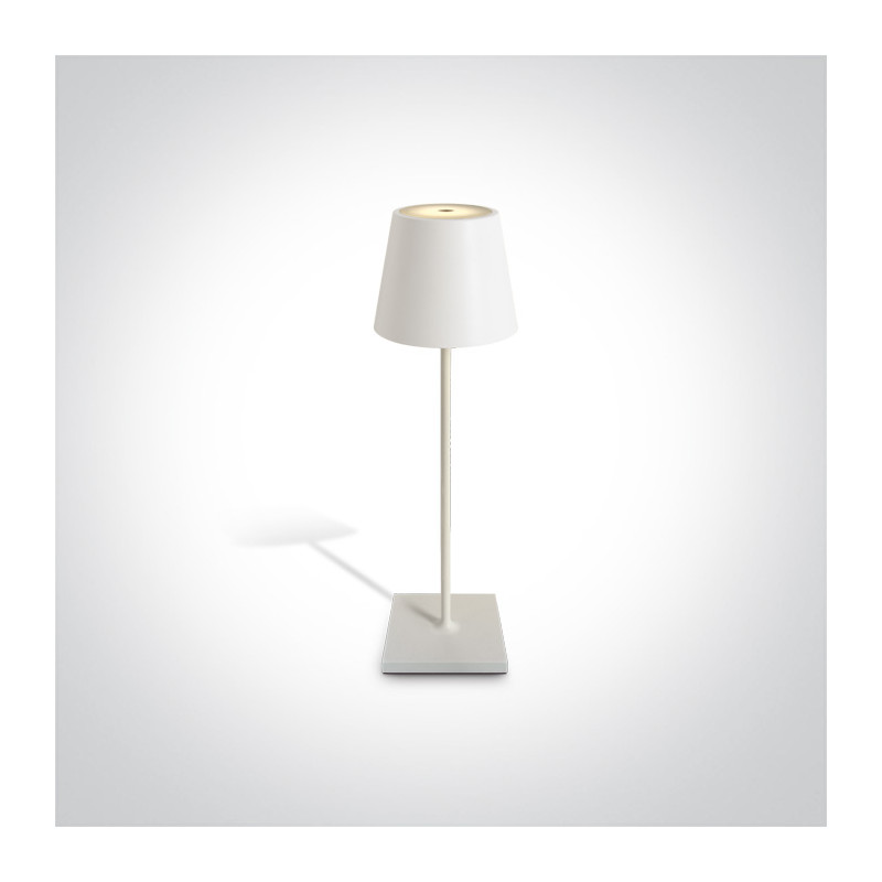 61082/W biała bezprzewodowa lampa stołowa IP54 3000K 2,2W czas ładowania 5-7h czas pracy 9h